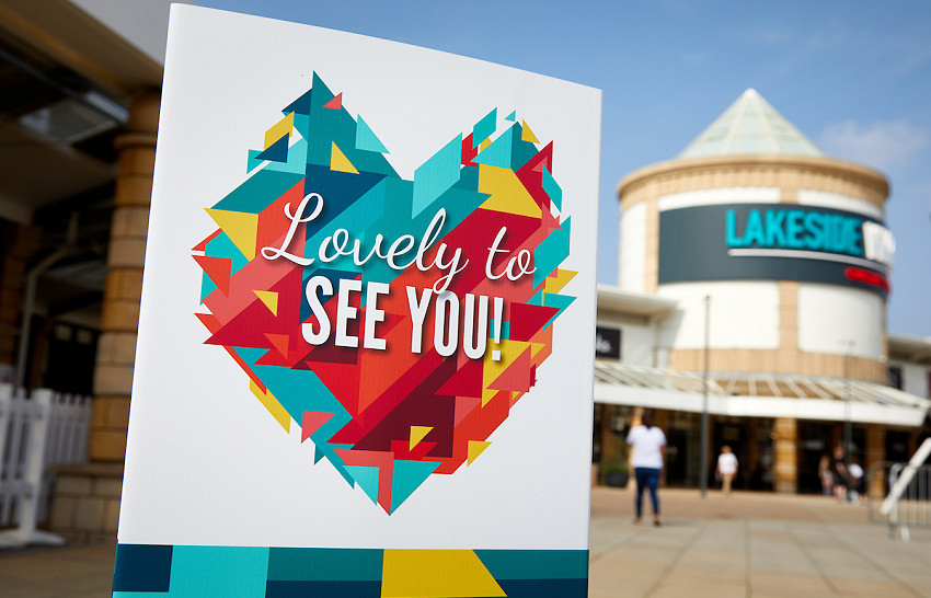 Lakeside Village 'lovely to see you' sign