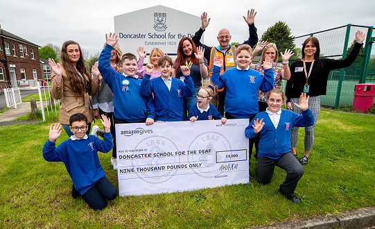 Local Amazon teams raise £9,000 for Doncaster School for the Deaf