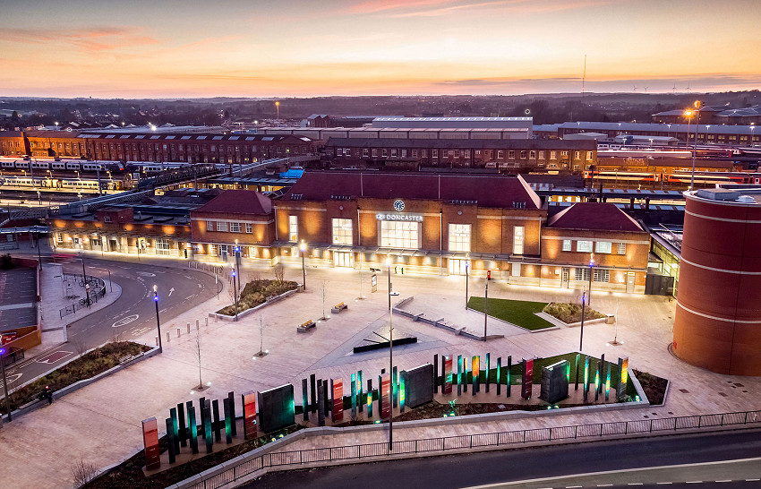 Doncaster Train Station Drone Image
