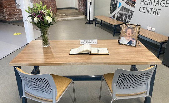 HM Queen Elizabeth II Book of Condolence and floral tributes