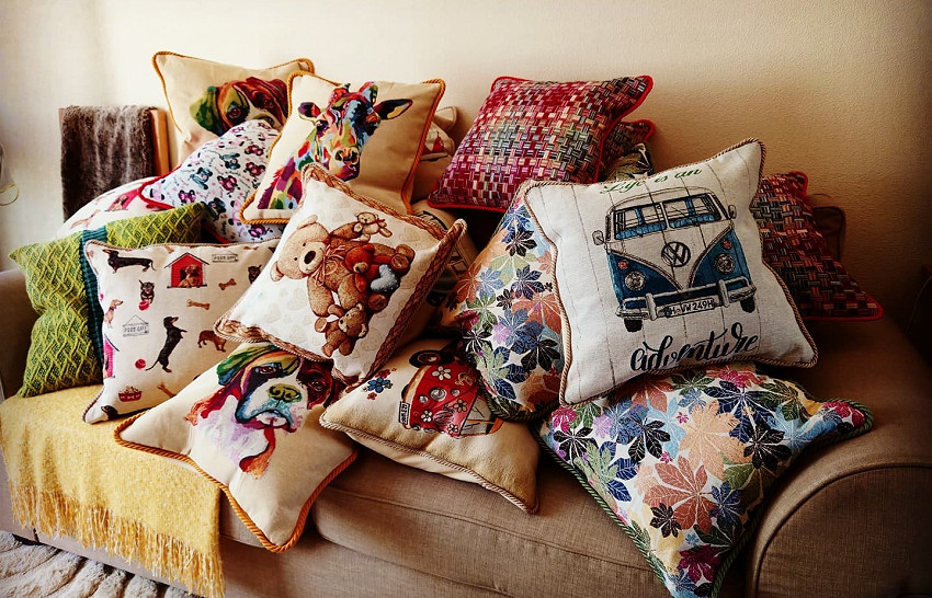 Image of cushions designed by Anthony