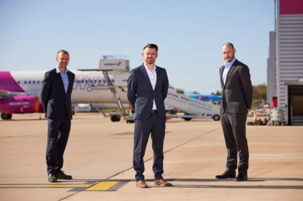 Representatives from DSA, Peel and University of Sheffield at Airport