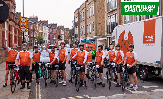Eland Cables’ Team Cycles to Success for Macmillan Cancer Support
