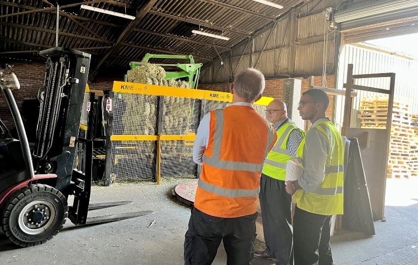 Councillor Jones viewing the M&T Haylage process