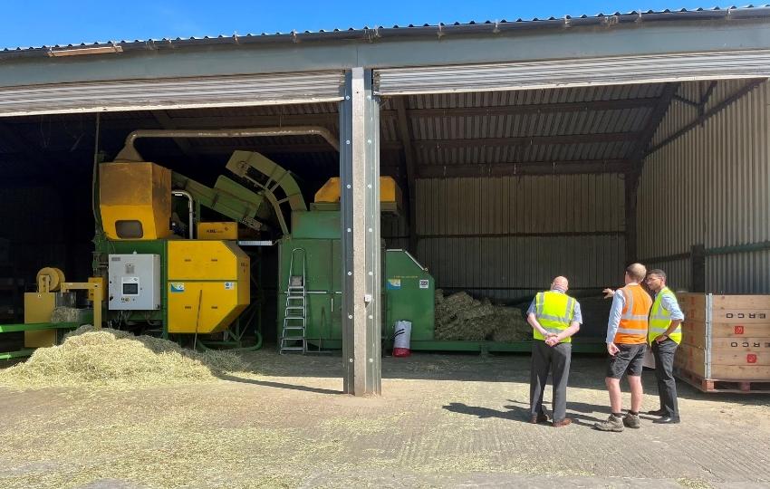 Councillor Jones viewing the M&T Haylage process