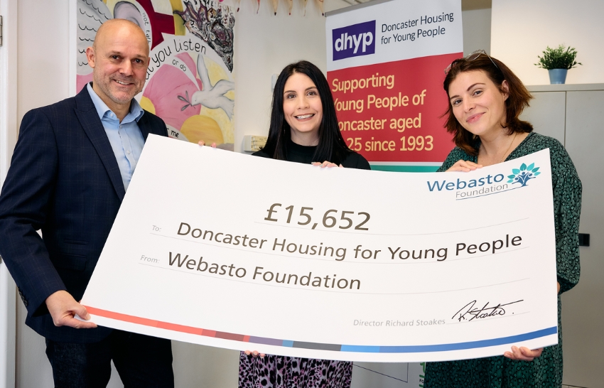 Webasto UK donation to Doncaster Housing for Young People