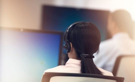 Woman working in call centre