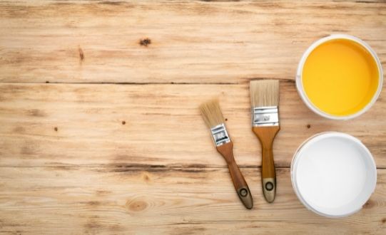 Paintbrush and paint