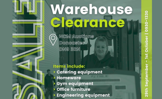 Warehouse Clearance Sale at NCM Auctions, Doncaster